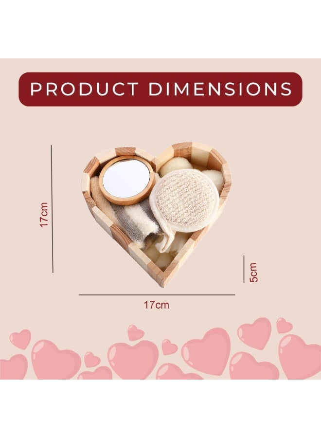 Home Smart Heart Shaped Bath Set 5 Pcs Set for Women Bath and Body Set, Relax, Inspirational Perfect for Birthday, Valentine and Women Day - Image 2